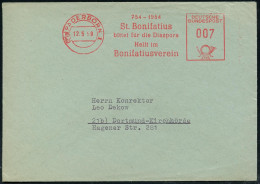 (21a) PADERBORN 1/ 754-1954/ St.Bonifatius/ Bittet Für Die Diaspora/ ..Bonifatiusverein 1958 (12.5.) Jubil.-AFS , Rs. Ab - Christianisme