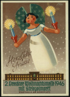 (10a) DRESDEN N15/ 2.Dresdner/ Weihnachts/ Messe/ MIT STRIETZELMARKT 1946 (22.12.) Seltener SSt Auf Dekorat. Color-Sonde - Christmas