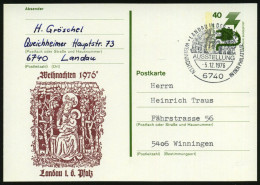 6740 LANDAU IN DER PFALZ1/ AUSSTELLUNG/ WEIHNACHTEN.. 1976 (5.12.) SSt = Rebstock-Madonna Mit Jesus-Kind Klar Auf Amtl.  - Christmas