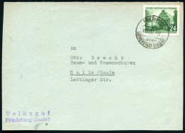 FRIEDEBURG/ über/ LUTHERSTADT EISLEBEN 1953 (10.11.) Seltener 2K-HWSt = PSt. I , Klar Gest. Bedarfs-Vorderseite, (Bochma - Cristianesimo