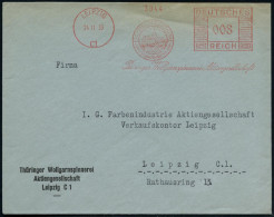 LEIPZIG/ C1/ Thüringer Wollgarnspinnerei AG 1933 (10.1.) AFS Francotyp = Wartburg , Klar Gest. Orts-Firmen-Bf., Vergl. L - Christianisme