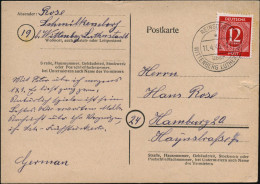 REINSDORF/ A/ über/ WITTENBERG LUTHERSTADT 1946 (11.4.) Seltener 2K-HWSt = PSt. I Auf Bedarfs-Karte (rechts Kl. Seitenri - Christianity