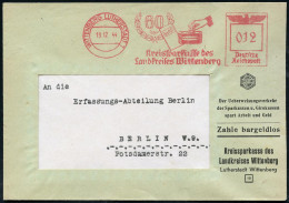 WITTENBERG  L U T H E R S T A D T /  60 Jahre/ Kreissparkasse.. 1944 (18.12.) Seltener Jubil.-AFS Francotyp "Reichsadler - Cristianesimo