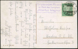 BINGEN/ *(RHEIN)/ C 1925 (1.9.) 1K-Gitter + Viol. Ra.3: Gruss Vom Rhein/an Bord D. Dampfers/ "Albertus Magnus" (= Bordpo - Other & Unclassified