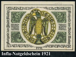 Mainz 1921 Infla-Notgeldschein 50 Pf.: Adlerfibel Der Kaiserin Gisela (+ Stadtwappen) Bankfrisch - DEUTSCHE GESCHICHTE:  - Autres & Non Classés