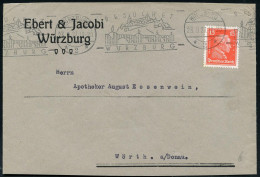 WÜRZBURG/ *2*/ BESUCHET/ WÜRZBURG 1927 (23.9.) Band-MWSt (Mainbrücke, Veste Marienburg) Unten Etw. Verkürzter Fernbf. (B - Andere & Zonder Classificatie