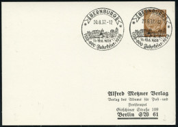 BERNBURG/ 11.-19.6.1938/ 1138-800 Jahrfeier.. 1937 (Aug.) HWSt = Schloß 2x Auf PP 3 Pf. Hindenbg., Braun (Mi.PP 122/B 9  - Andere & Zonder Classificatie