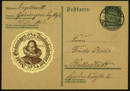 GRÖNINGEN/ (Bz.MAGDEBURG)/ B 1934 (5.3.) 1K-Brücke + Jubil.-Vignette: 934 Tausendjahrfeier 1934 = Henricus Julius = Hein - Other & Unclassified