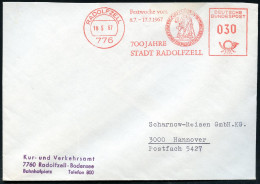 776 RADOLFZELL/ Festwoche V./ 8.7.-17.7./ 700 JAHRE/ STADT 1967 Jubil.-AFS = Latein. Bischofssiegel (rs. Öffnungsmäng.), - Andere & Zonder Classificatie