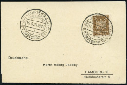 SOBERNHEIM/ 600-JAHRFEIER D.Stadt/ 6.-8.Sept. 1924 (14.8.) Seltener HWSt Klar A.Inl.Kt. (Bo.1 , Nur Wenige Wochen Verwen - Andere & Zonder Classificatie