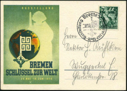 Bremen/ A/ Ausstellung/ Schlüssel Zur Welt 1938 (3.6.) SSt = Bremer Schlüssel Auf Motiv-ähnl. Color-Sonder-Kt.: AUSSTELL - Autres & Non Classés
