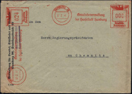 HAMBURG 36/ Gemeindeverw./ Der Hansestadt Hamburg 1941 (1.2.) AFS 000 Pf. + 24 Pf., 2 Abdrucke! Auf Passendem Kommunal-B - Otros & Sin Clasificación