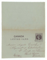 Canada Carte Lettre Entier Postal Cachet 1897 Saint Jean Port Joli  Letter Card One Cent ,  Postal Stationary - Cartas & Documentos