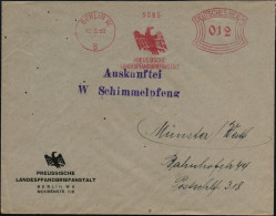 BERLIN W/ 8/ PREUSSISCHE/ LANDESPFANDBRIEFANSTALT 1933 (12.8.) AFS Francotyp = Alter Preuss. Adler (noch Ohne Hakenkreuz - Other & Unclassified