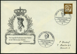 1 BERLIN-CHARLOTTENBG.1/ Friedrich D.Grosse *24.1.1712/ 250.Geburtstag 1962 (20.1.) SSt Auf Passender PU 7 Pf. Hl.-Elisa - Autres & Non Classés