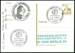 1000 BERLIN 12/ 10.INT.SAMMLERBÖRSE.. 1981 (22.3.) SSt = Thaler Mit Kopf Friedrich Der Große U. Latein. Inschrift, Auf A - Other & Unclassified