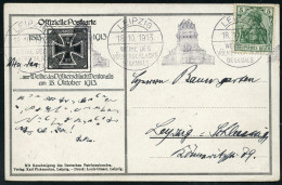 LEIPZIG/ WEIHE DES/ VÖLKERSCHLACHT/ DENKMALS 1913 (18.10.) Band-MWSt = Völkerschlacht-Denkmal Auf Offiz. Einweihungs-Son - Napoleón