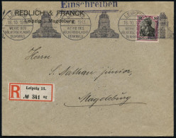 LEIPZIG/ WEIHE DES/ VÖLKERSCHLACHT-/ DENKMALS 1913 (18.10.) Band-MWSt = Völkerschlacht-Denkmal, Klar Auf  EF 50 Pf. Germ - Napoleon