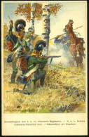 Nürnberg 1914 (Juli) PP 5 Pf. Huppwappen, Grün: 100-Jahrfeier 14. Inf. Regmt. Hartmann = Scharmützel Mit Kosaken 1812 (s - Napoleon