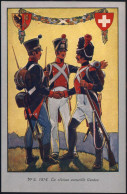 SCHWEIZ 1914 5 C. HP Tellknabe Grün: REUNION GENEVE = 3 Napoleon. Uniformen (Genf, Rs. Genf Kantonal 5 C.-Marke) Ungebr. - Napoleon