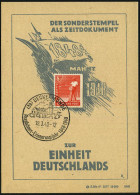 (3b) UECKERMÜNDE/ Revolutions-Erinnerungsjahr 1848.. 1948 (24.3.) HWSt = Schloß , Klar Auf Gedenkblatt: 1848 MAHNT 1948. - Other & Unclassified