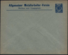 Berlin 1890 "Neue Berliner Omnibus- & Packetfahrt AG" Privatpost-U 3 Pf. Ziffer, Blau: Allgem. Metallarbeiter-Verein Ber - Autres & Non Classés