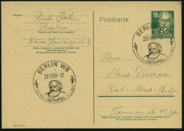 BERLIN W8/ 5.5.1818 14.3.1883 1953 (23.11.) HWSt = Kopfbild Karl Marx (+ Lorbeer) Wurde Amtl.  N U R   Für Marx-Blocks V - Other & Unclassified