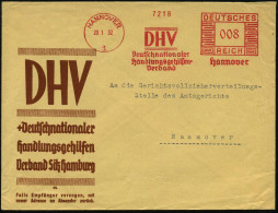 HANNOVER/ 1/ DHV/ Deutschnationaler/ Handlungsgehilfen-/ Verband.. 1932 (20.1.) AFS Francotyp (Monogr.: DHV) Motivgl. ,  - Autres & Non Classés
