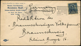 U.S.A. 1905 (29.12.) 5 C. A. Lincoln, EF Auf Vordr.Bf.: Deutsch-Amerikanischer Socialisten-Bund (New York) MaStrichSt, Ü - Altri & Non Classificati