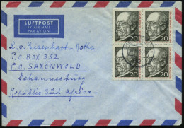 B.R.D. 1965 (10.5.) 20 Pf. "150. Geburtstag Otto Fürst V. Bismarck", Reine MeF: 4er-Blockck , 1K: 62 WIESBADEN 1, Zentr. - Other & Unclassified