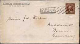 U.S.A. 1897 (18.3.) Dienst-Bf.: KAISERLICH DEUTSCHES CONSULAT, NEW ORLEANS, LA. , EF 5 C. Grant + MaSt.: NEW ORLEANS, LA - Autres & Non Classés