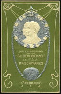 HAMBURG/ *1ag 1906 (27.2.) 1K-Gitter Auf Monochromer Color-Relief-Ak.: SILBERHOCHZEIT DES DEUTSCHEN KAISERPAARES 27. FEB - Otros & Sin Clasificación