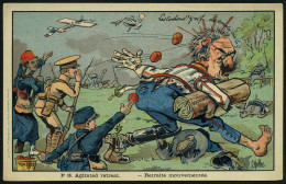 FRANKREICH 1914 Color-Litho-Propaganda-Künstler-Ak. No.10: Aufregender Rückzug.. Wilhelm II. Auf Der Flucht, Entente Bew - Altri & Non Classificati