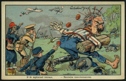 FRANKREICH 1914 Color-Litho-Propaganda-Künstler-Ak. No.10: Aufregender Rückzug.. Wilhelm II. Auf Der Flucht, Entente Bew - Autres & Non Classés