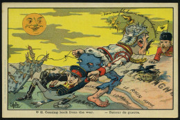 FRANKREICH 1914 Color-Litho-Propaganda-Künstler-Ak. No.12: Rückkehr Vom Krieg = Wilhelm II Mit Kronprinz, Zar Nikolaus I - Autres & Non Classés