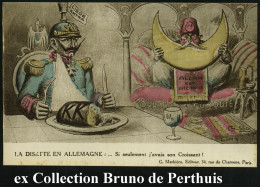 FRANKREICH 1915 Color-Propaganda-Künstler-Ak.: Die Not In Deutschland.. = Kaiser Wilhelm II. Und Sultan Mehmet V. (beiss - Autres & Non Classés