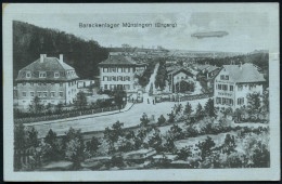MÜNSINGEN (WÜRTT.)/ ÜBUNGSPLATZ 1915 (30.7.) 1K = Hauspostamt Truppenübungsplatz Auf Monochromer Feldpost-Foto-Ak.: Bara - 1. Weltkrieg