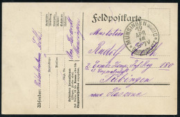 MÜNSINGEN (WÜRTT.)/ *ÜBUNGSPLATZ* 1916 (19.4.) 1K Mit 2 Kleeblatt-Sternen + Hs. Abs.: "Res. Lazarett Münsingen" , Patrio - 1. Weltkrieg