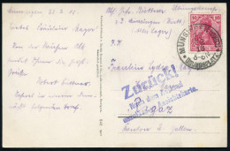 MÜNSINGEN (WÜRTT.)/ *ÜBUNGSPLATZ* 1918 (23.2.) 1K = Hauspostamt Truppenübungsplatz Auf EF 10 Pf. Germania + Viol. 3L: Zu - WW1