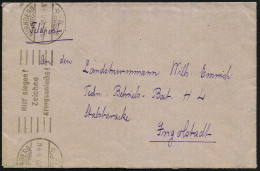 NÜRNBERG/ *2*/ Hilf Siegen!/ Zeichne/ Kriegsanleihe! 1918 (9.10.) Seltener Band-MWSt Vertikal Auf Sehr Spätem Feldpost-B - WO1