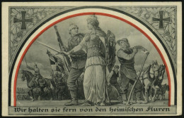 DEUTSCHES REICH 1915 (30.11.) Patriot. Künstler-Propaganda-Ak.: Reserve-Infanterie-Regiment Nr. 210 = Germania Führt Tru - Guerre Mondiale (Première)