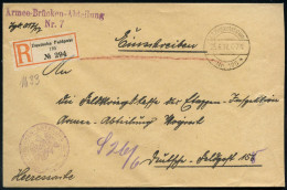 DEUTSCHES REICH 1917 (25.6.) 1K-Brücke: K. D. Feldpoststation/* Nr. 195 * + Gez. RZ: Deutsche Feldpost/ 185 + Viol. 2K-H - WO1