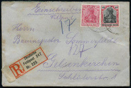 DEUTSCHES REICH 1918 (4.8.) 10 Pf. U. 40 Pf. Germania , Wg. Siegel Undeutl. Fp.-Stpl. + Sonder-RZ: Deutsche/Feldpost 247 - WO1