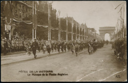 FRANKREICH 1918 Monochrome Foto-Ak: Fêtes De La Victoire = Siegesparade Paris (am Arc De Triomphe, Brit. Marine-Musikkor - WW1 (I Guerra Mundial)