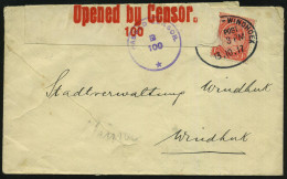 SÜDWESTAFRIKA /  SÜDAFRIKA 1917 (13.10.) Aptierter, Deutscher Bahn-Oval:  - WINHOEK/   POST , EF 1 P. Georg V. Südafrika - Guerre Mondiale (Première)