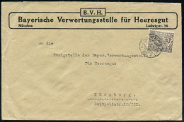 MÜNCHEN/ *32b 1919 (20.2.) 1K-Gitter Auf EF Bayern Dienst 25 Pf. Auf Dienst-Bf.: B. V. H., Bayerische Verwendungsstelle  - WW1