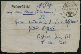 MAGDEBURG/ *3b 1919 (1.1.) 1K-Gitter Auf Feldpost-Falt-Bf. An Feld-Artl. Regiment No. 219 In Der Ukraine! (kl. Ecke Schr - Other & Unclassified