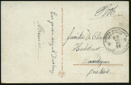 Duisburg 1922 (10.11.) Belgischer Feldpost-1K: POSTES MILITAIRES/ BELGIQUE/9.. (zweisprachiges Feldpostamt No.9) , Klar  - Sonstige & Ohne Zuordnung