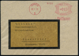 DANZIG/ 1/ Raiffeisen 1931 (20.1.) AFS Francotyp "Bogenrechteck": FREIE STADT DANZIG , Rs. Abs.-Vordruck: Landwirtschaft - Other & Unclassified