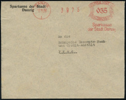 DANZIG/ 1/ Sparkasse/ Der Stadt Danzig 1932 (2.11.) AFS Francotyp "Bogenrechteck": FREIE STADT DANZIG 035 Pf. (gr. Zähln - Other & Unclassified